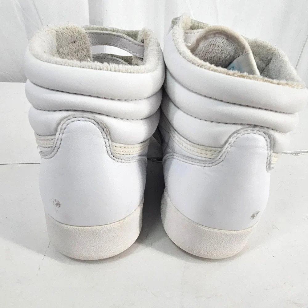 Reebok Freestyle Hi top White Leather High Top Sneakers 2240 Womens 8.5 classics - Picture 4 of 12